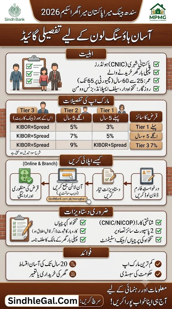 Sindh Bank Mera Pakistan Mera Ghar Scheme 2026 Housing Loan Eligibility Markup And Apply Online