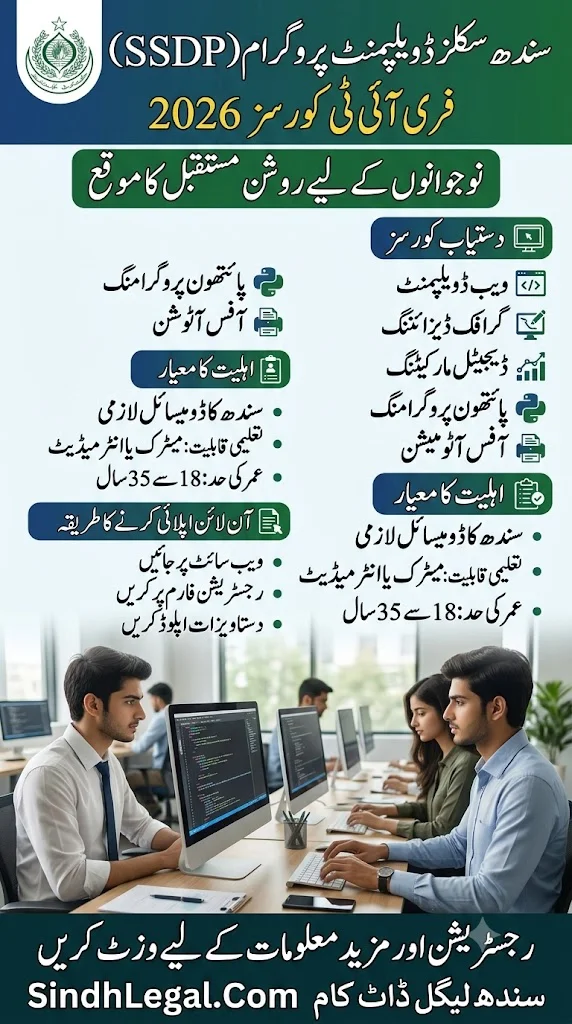 Sindh Skills Development Program SSDP Courses 2026 Free IT Courses Eligibility And Online Apply