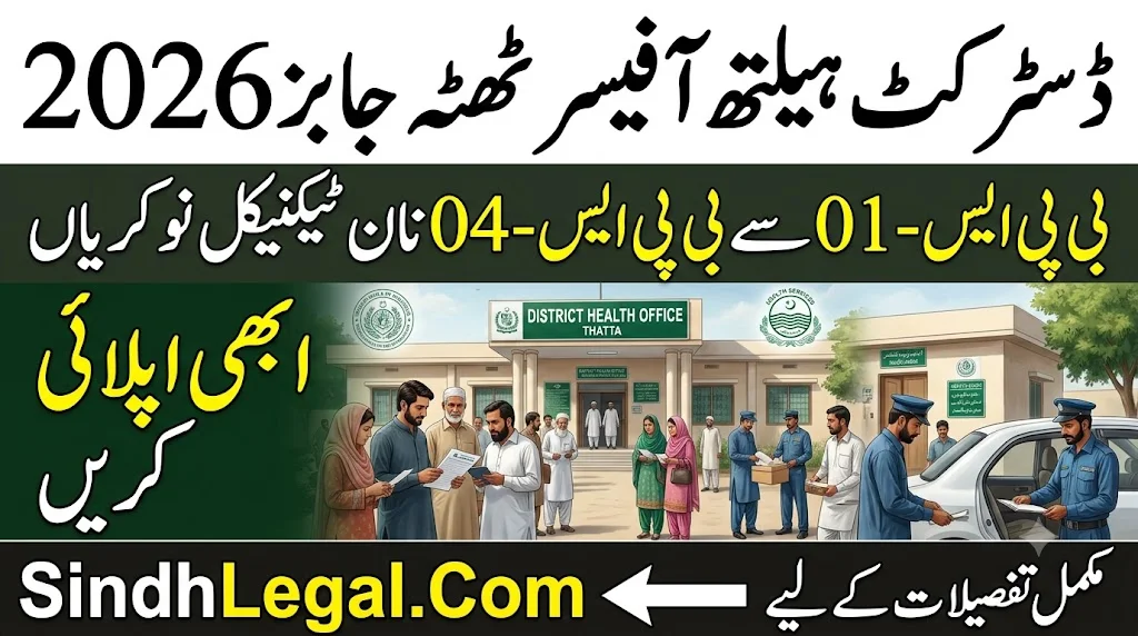 District Health Officer Thatta Jobs 2026 BPS-01 to BPS-04 Non-Technical Jobs