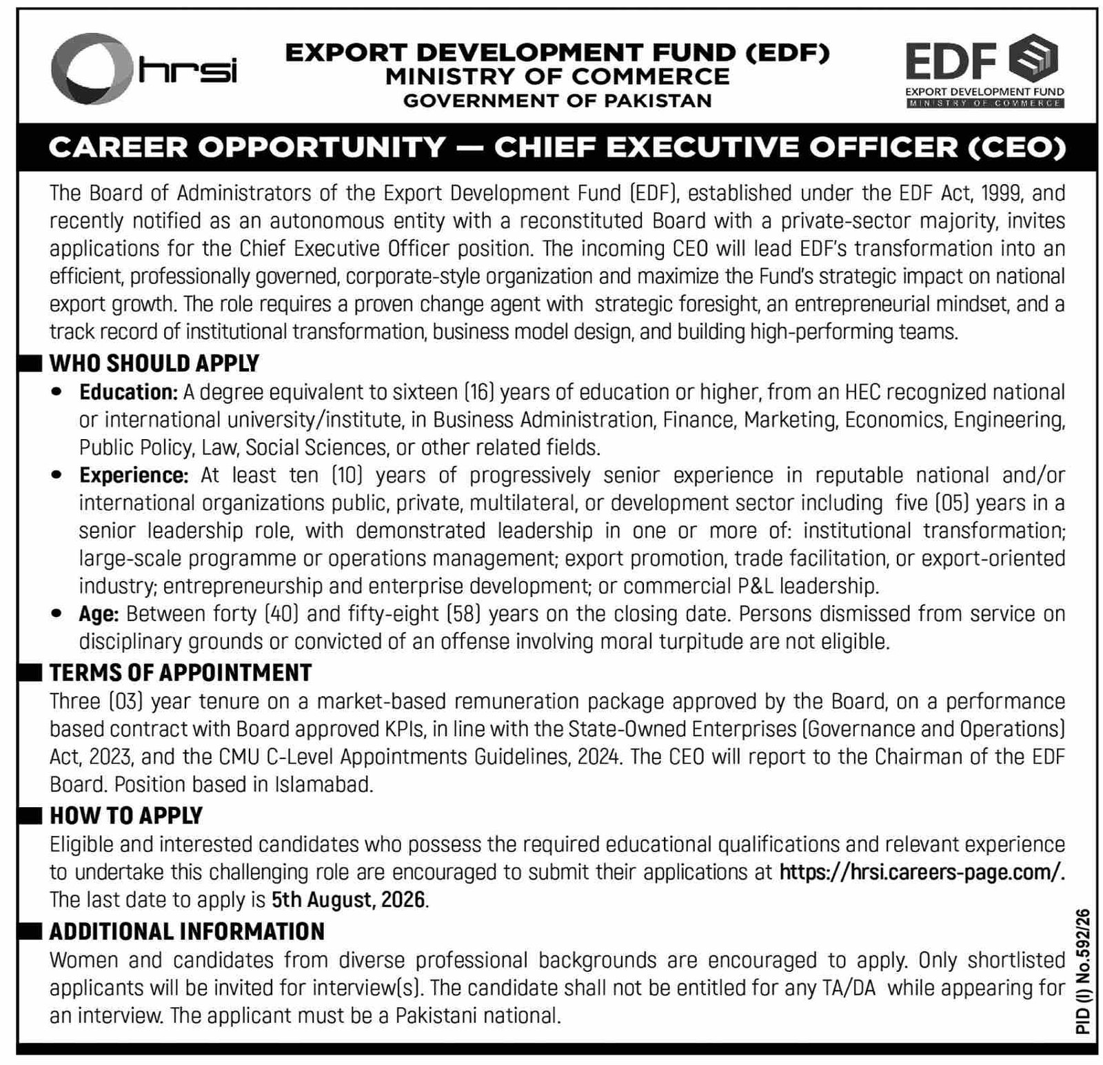 Export Development Fund (EDF) CEO Jobs 2026/
