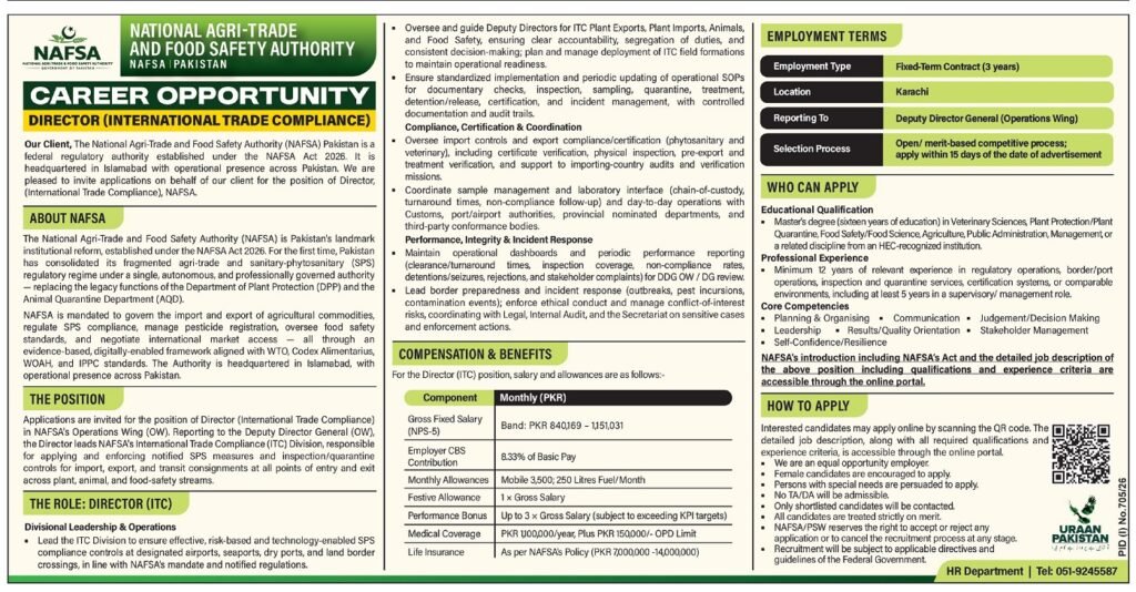 NAFSA Pakistan Director Jobs 2026 Apply now