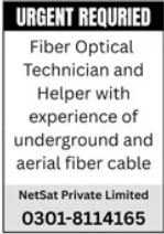 NetSat Private Limited Fiber Optical Technician & Helper Jobs 2026