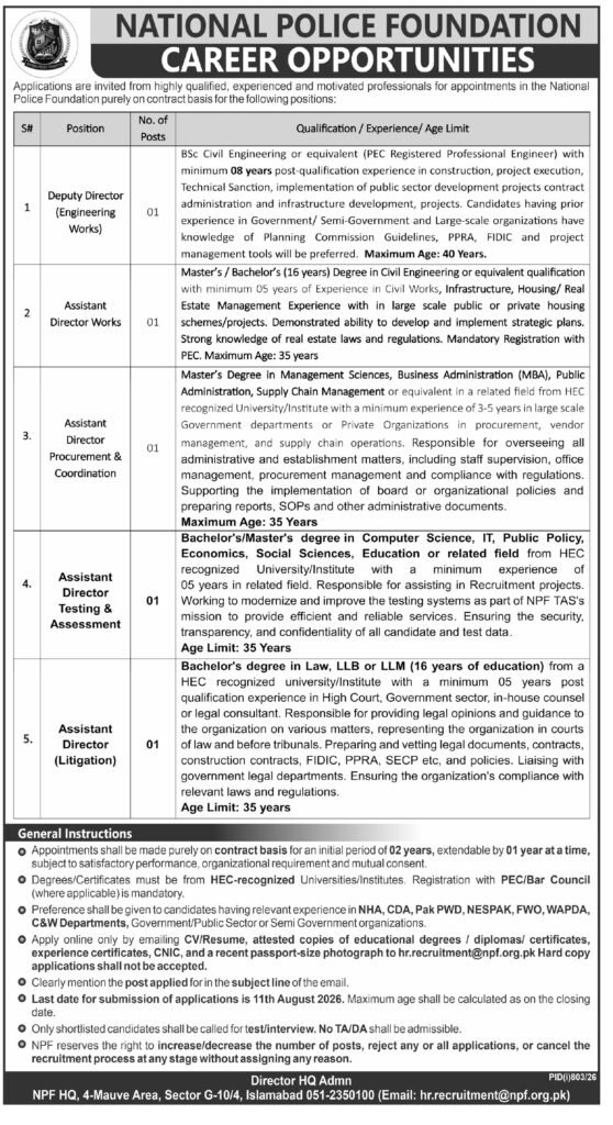 National Police Foundation NPF Jobs 2026