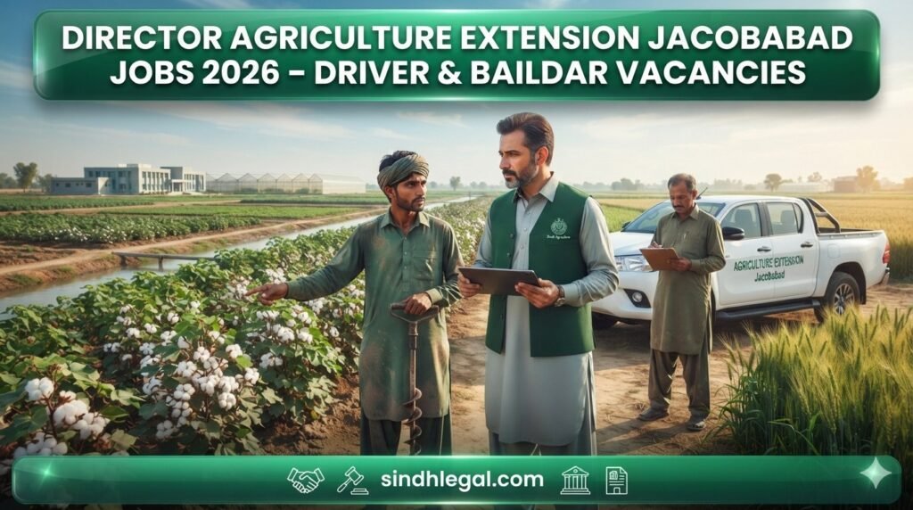 Director Agriculture Extension Jacobabad Jobs 2026 – Driver & Baildar Vacancies