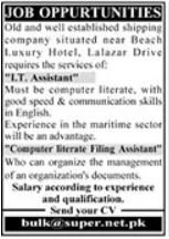 IT Assistant Jobs in 2026 at Private Shipping Company
