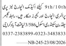 Glamour Children Secondary School Teaching Posts 2026