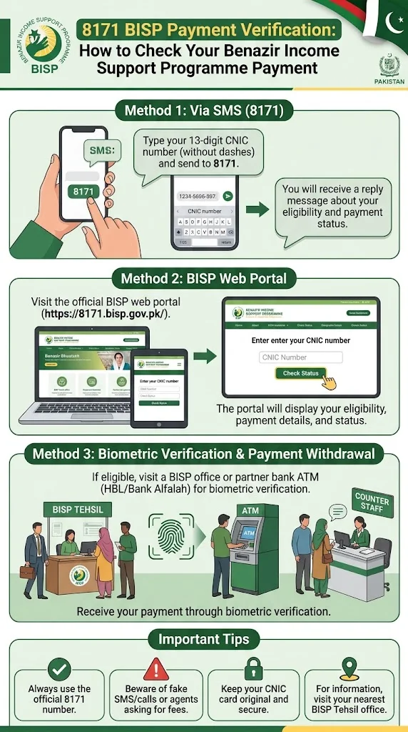 8171 BISP Payment Verification How to Check Your Benazir Income Support Programme Payment