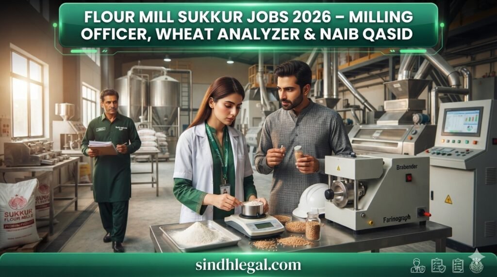 Flour Mill Sukkur Jobs 2026 – Milling Officer, Wheat Analyzer & Naib Qasid