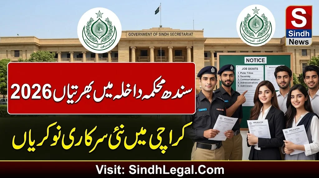 Sindh Home Department Jobs 2026 – Latest Government Jobs in Karachi