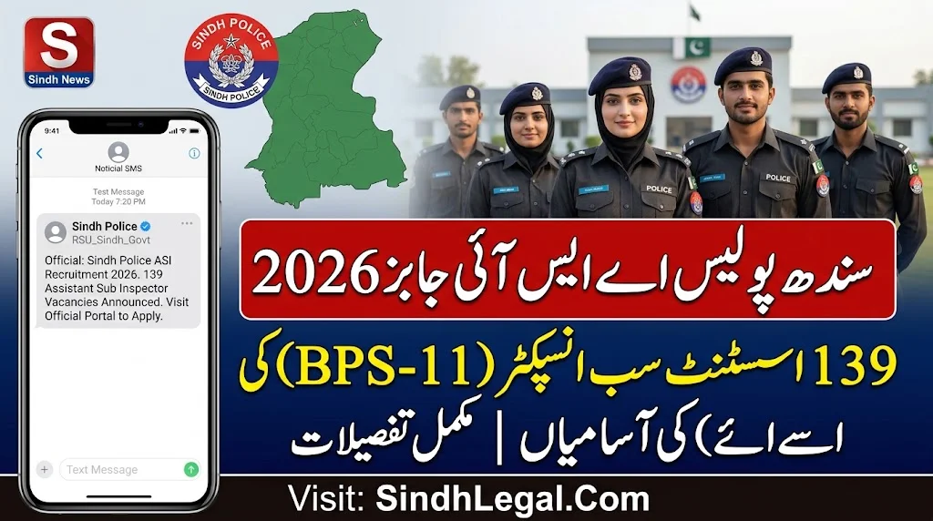 Sindh Police ASI Jobs 2026 139 Assistant Sub Inspector BPS 11 Vacancies
