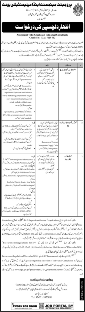 Sindh Social Protection Authority SSPA Jobs 2026 Today
