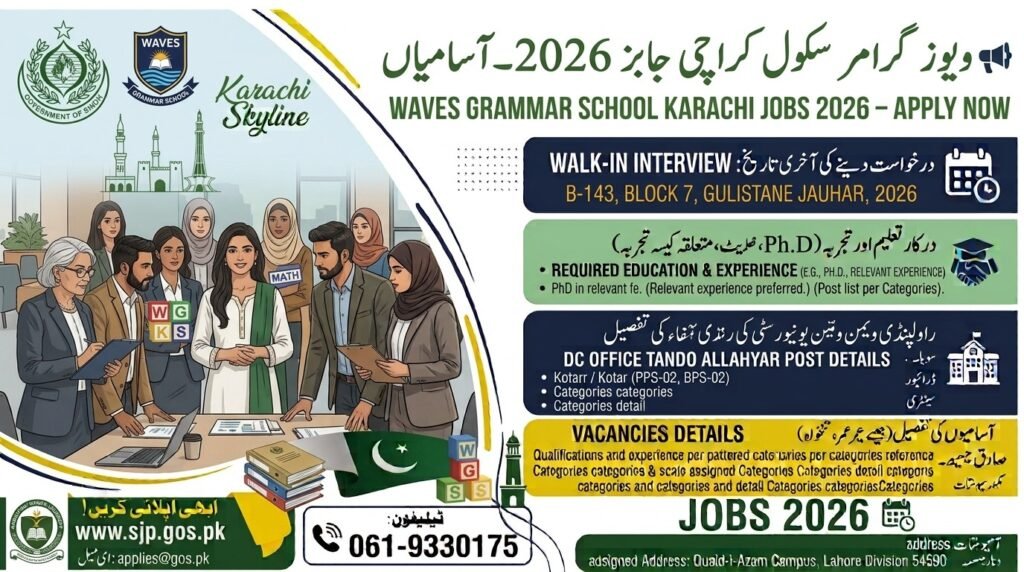 Waves Grammar School Karachi Jobs 2026 Apply Now