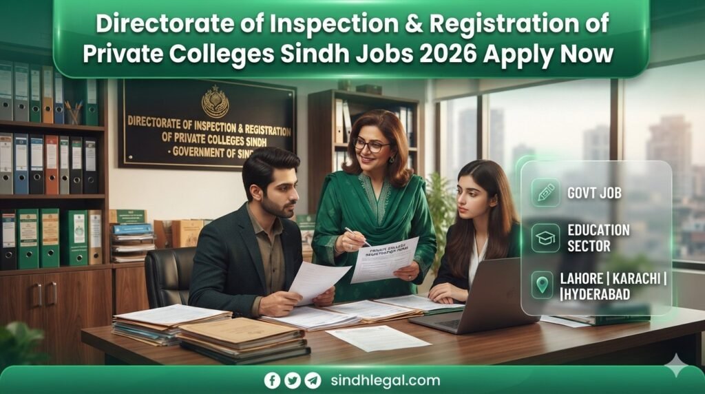 Directorate of Inspection & Registration of Private Colleges Sindh Jobs 2026 Apply Now