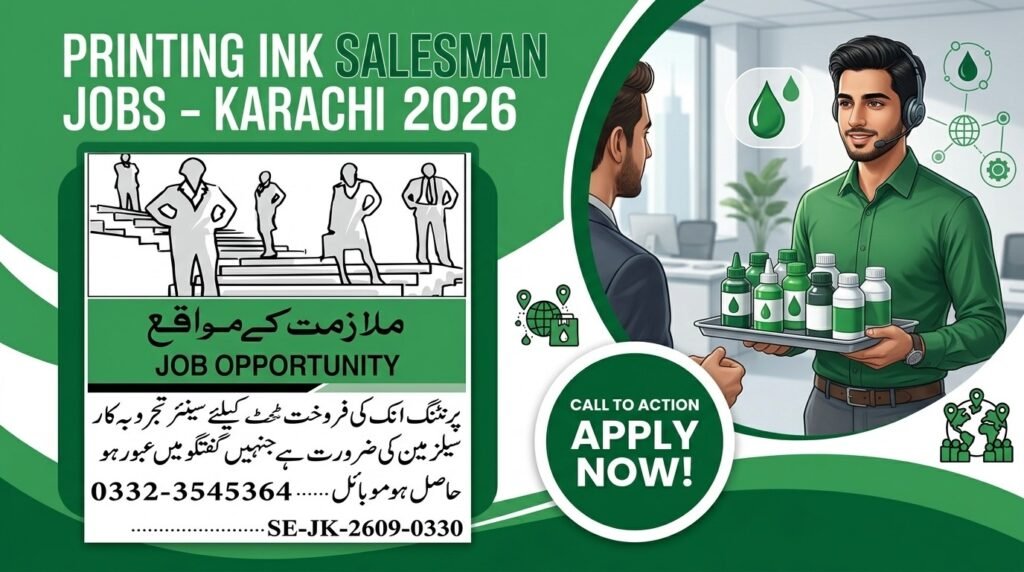 Printing Ink Salesman Jobs Karachi 2026 Apply Now