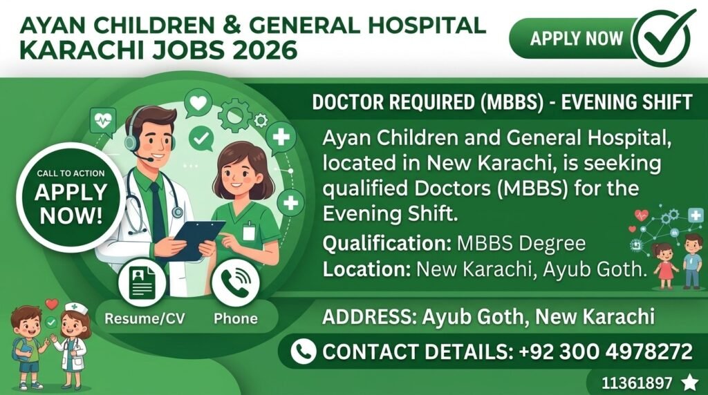 Ayan Children & General Hospital Karachi Jobs 2026 Apply Now