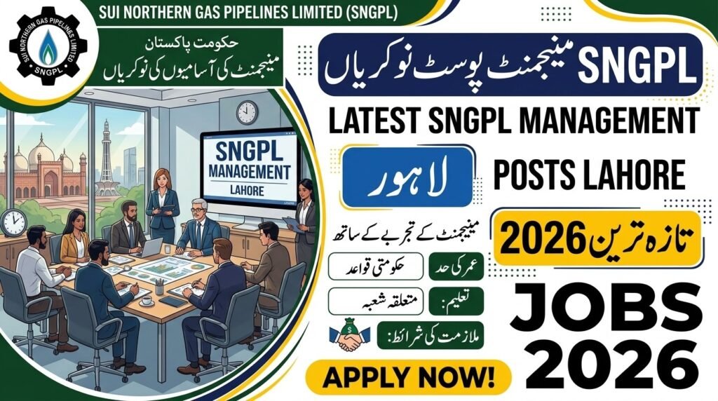 Latest Sui Northern Gas Pipelines Limited SNGPL Management Posts Lahore 2026