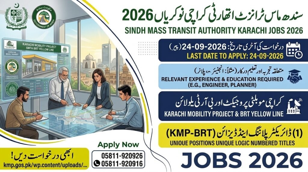 Sindh Mass Transit Authority Karachi Jobs 2026