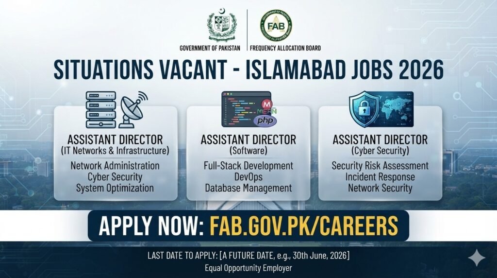 Frequency Allocation Board FAB Islamabad Jobs 2026 – Assistant Director Vacancies
