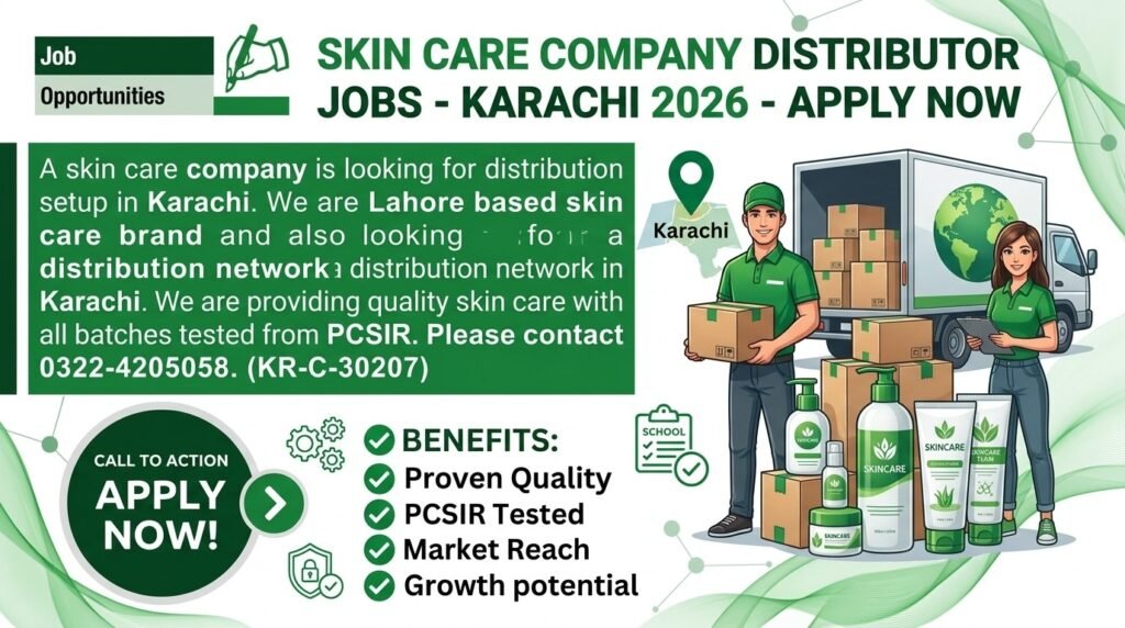 Skin Care Company Distributor Jobs Karachi 2026 Apply Now