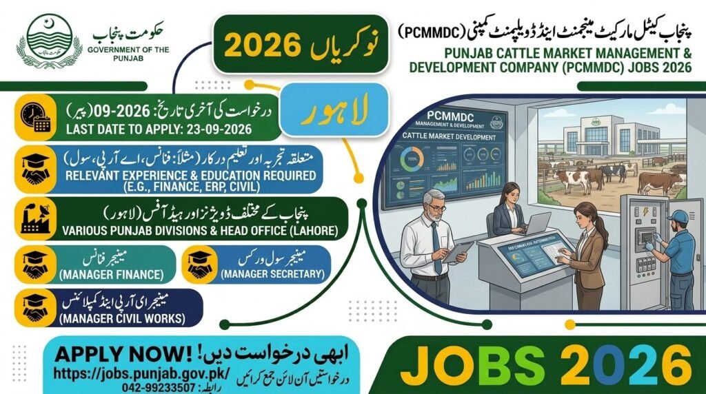 Punjab Cattle Market Management & Development Company Jobs 2026