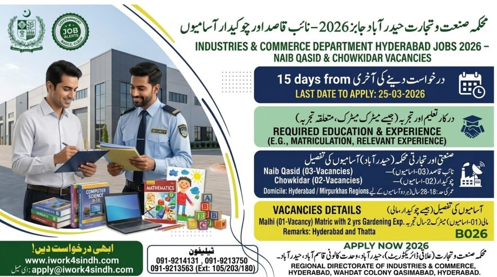 Industries & Commerce Department Hyderabad Jobs 2026 – Naib Qasid & Chowkidar Vacancies