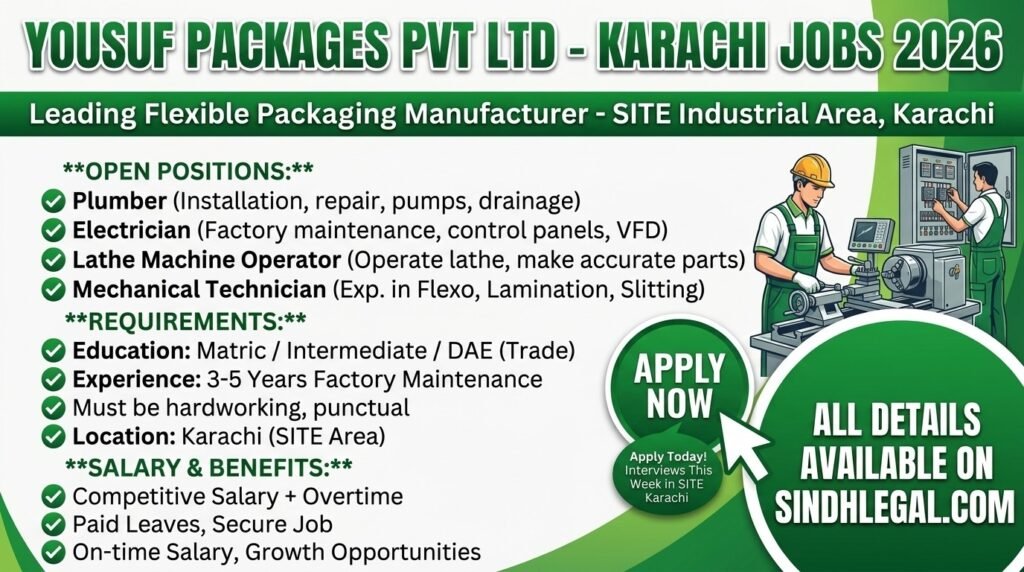 Yousuf Packages Karachi Jobs 2026 Apply Now