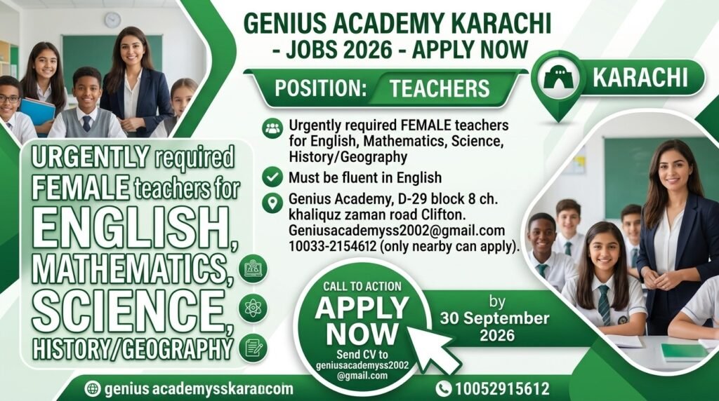 Genius Academy Karachi Jobs 2026 Apply Now