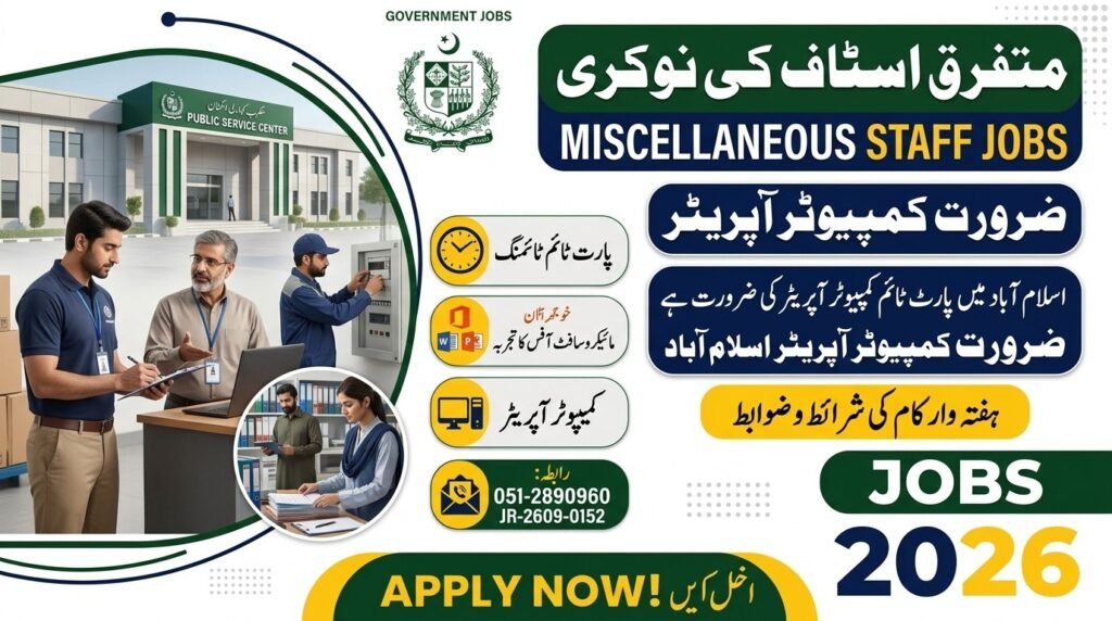 IT Company Computer Staff & Computer Operator Jobs Islamabad 2026