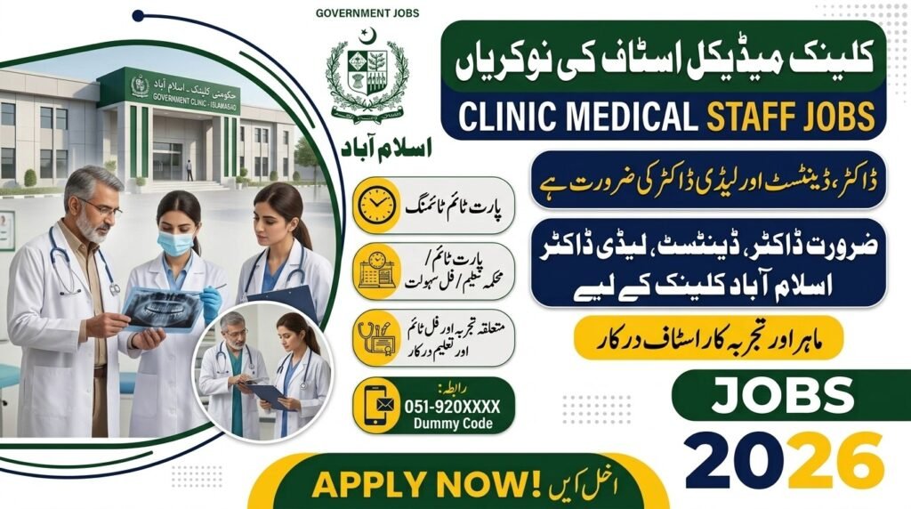 Clinic Medical Staff Jobs Islamabad 2026 – Doctor, Dentist & Lady Doctor