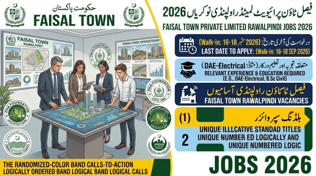 Faisal Town Private Limited Rawalpindi Jobs 2026