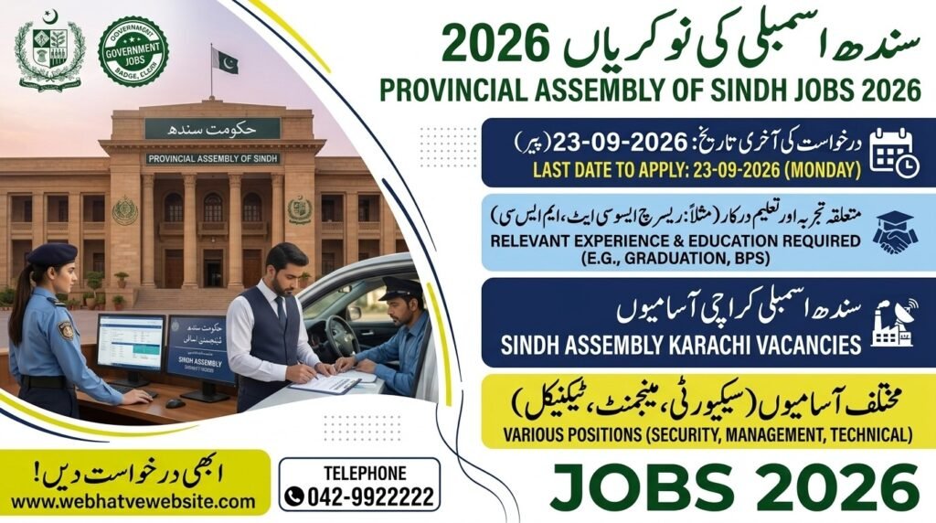 Provincial Assembly of Sindh Jobs 2026