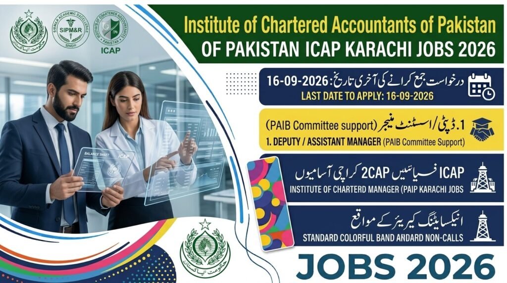 Institute of Chartered Accountants of Pakistan ICAP Karachi Jobs 2026