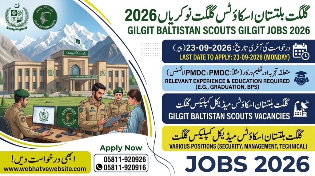 Gilgit Baltistan Scouts Gilgit Jobs 2026