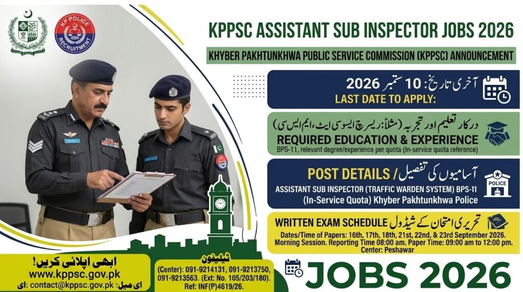 KPPSC Assistant Sub Inspector Jobs 2026 Apply Now