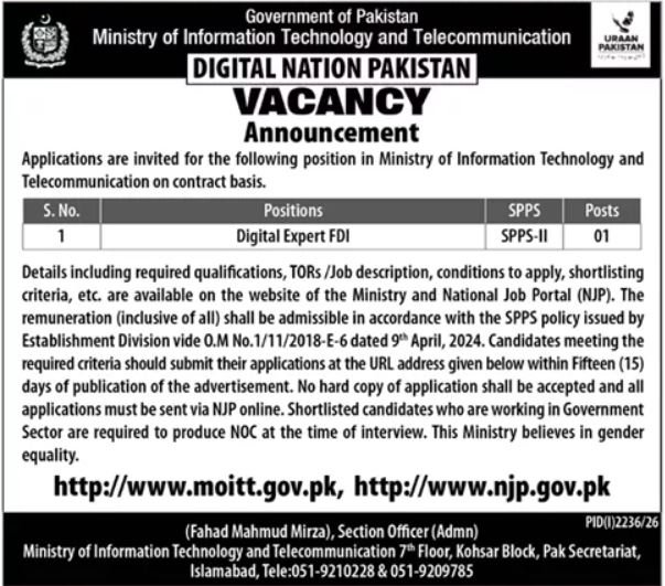 Latest Ministry of Information Technology & Telecommunication