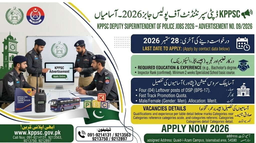 KPPSC Deputy Superintendent of Police Jobs 2026 – Advertisement No. 09/2026