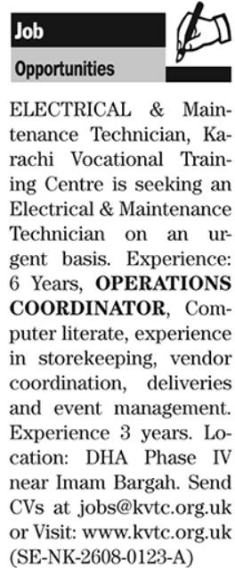 Karachi Vocational Training Center Jobs 2026 Apply Guide