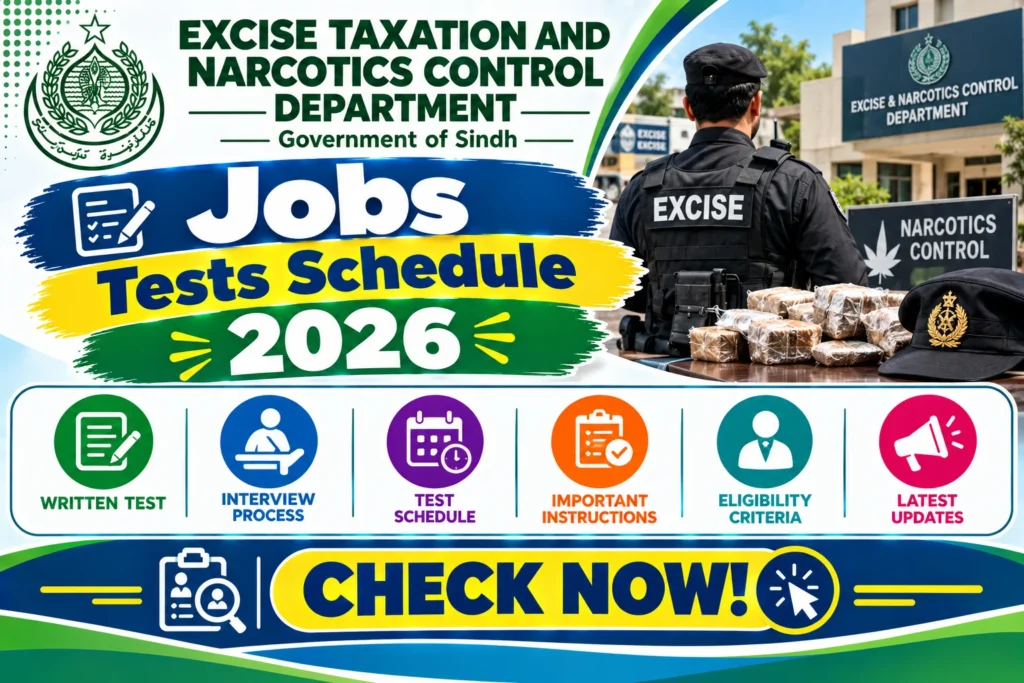 Narcotics Control Department Jobs Tests Schedule