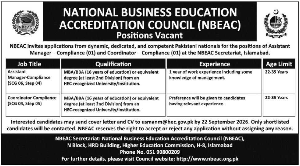 National Business Education Accreditation Council NBEAC Jobs 2026