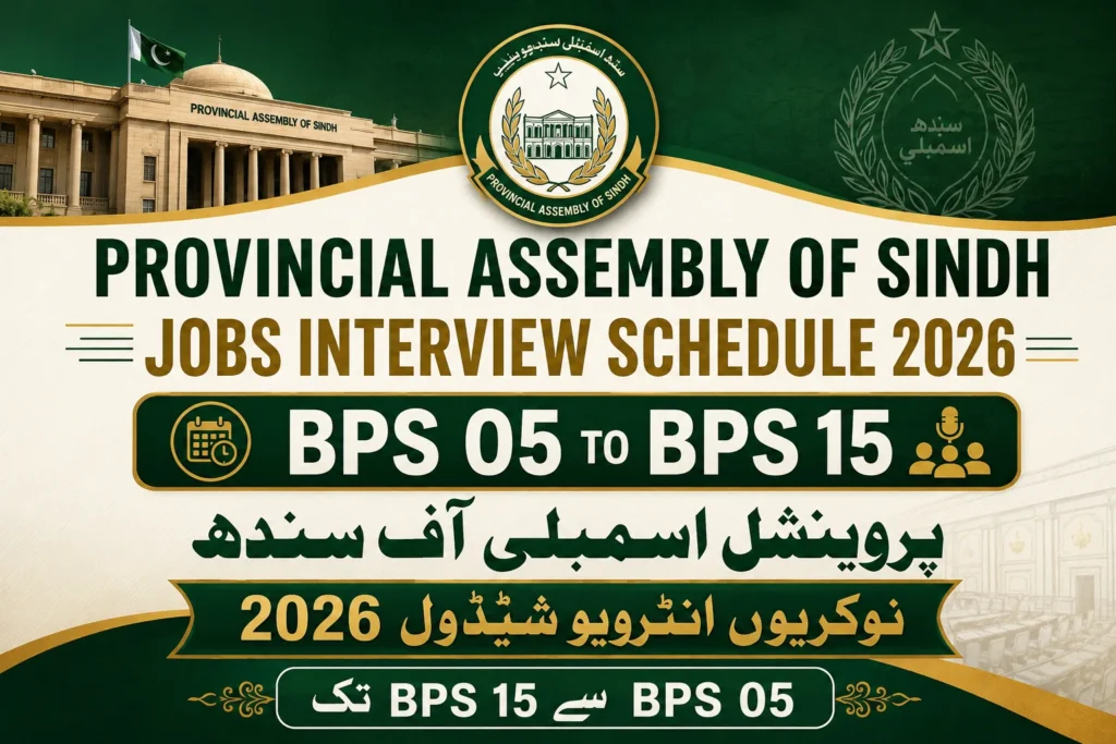 Provincial Assembly of Sindh Jobs Interview