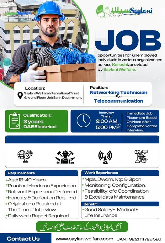 Saylani Welfare NGO Job Opportunity 2026