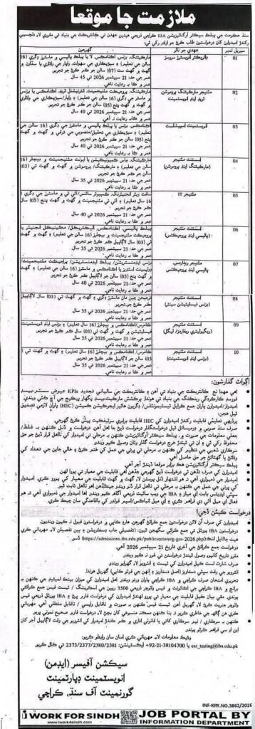 Sindh Government Public Sector Organization Jobs 2026