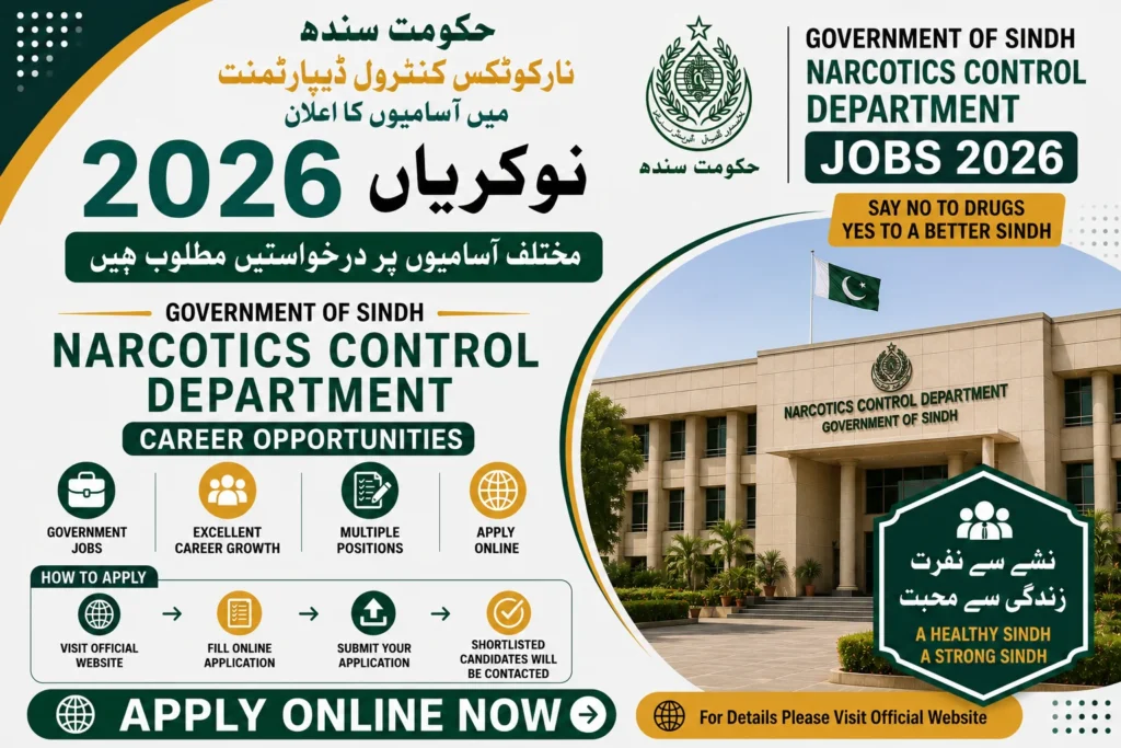 Sindh Narcotics Control Department Jobs