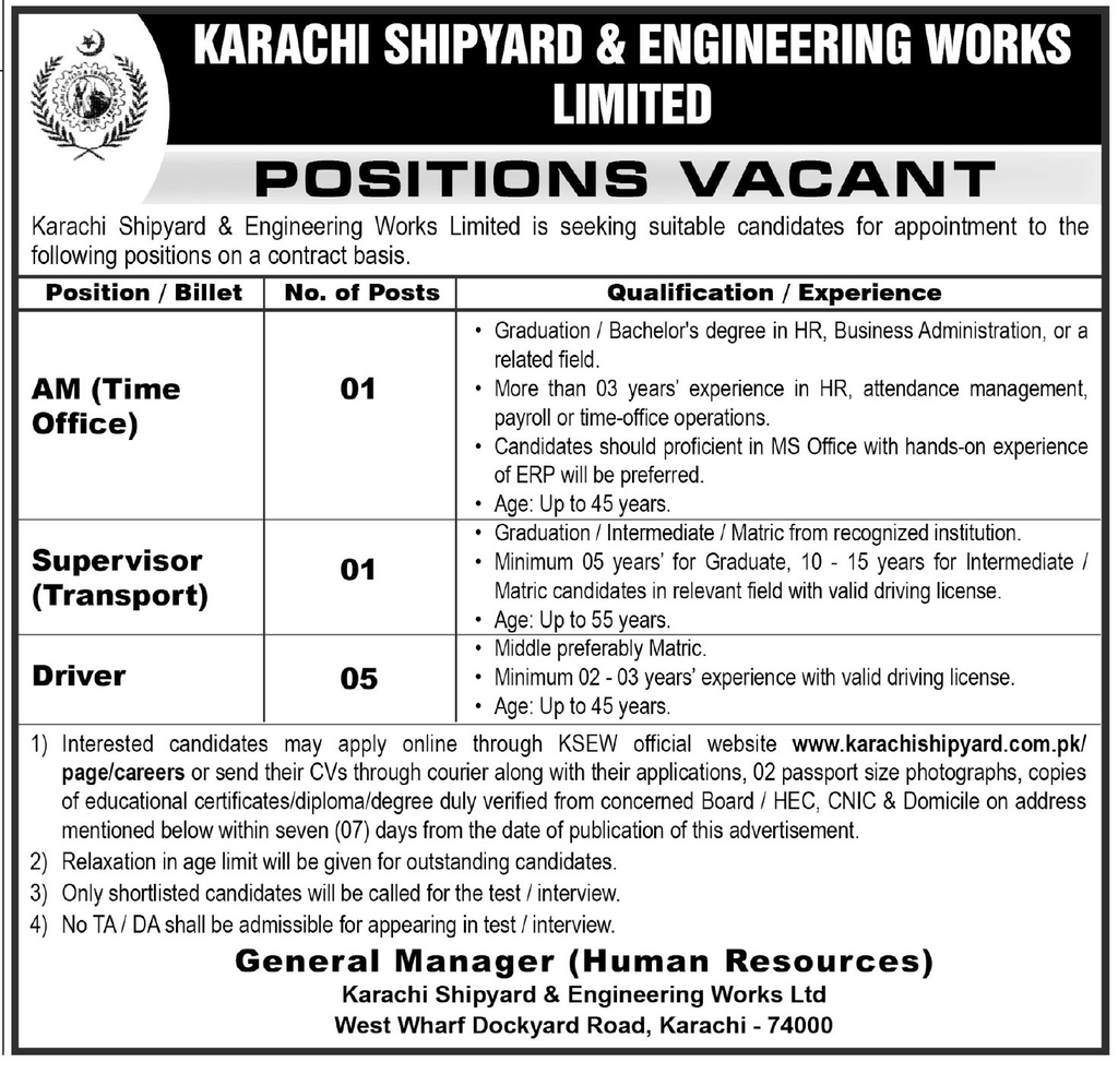 Karachi Shipyard Jobs 2026 Apply Now
