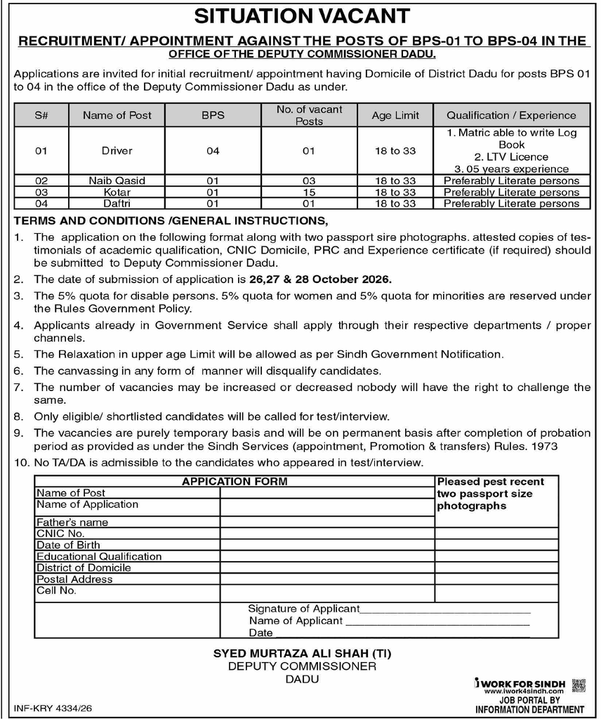 Deputy Commissioner Office Jobs 2026 Apply Now